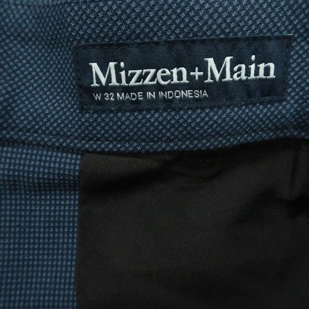 Mizzen+Main Pants Mens 32x32 Blue Straight Stretch Trouser Flat Front